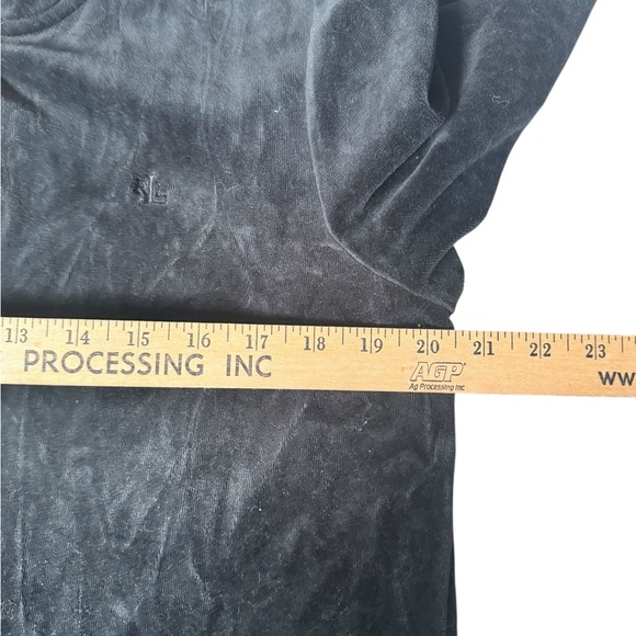 Lauren Ralph Lauren Black Velour Zip Front Tunic Hoodie Jacket Women’s L G37 - Picture 5 of 9